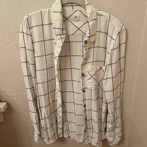 Window pane plaid flannel shirt